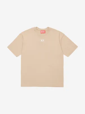 Diesel Kids Logo T-Shirt in Beige