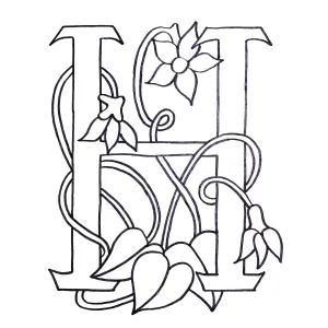 DiFranza Designs - Floral Letters, H