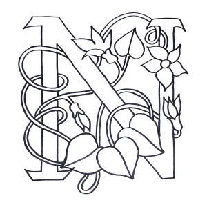 DiFranza Designs - Floral Letters, N