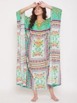 Digital Printed Floral Cotton Maxi Kaftan (Final Sale)