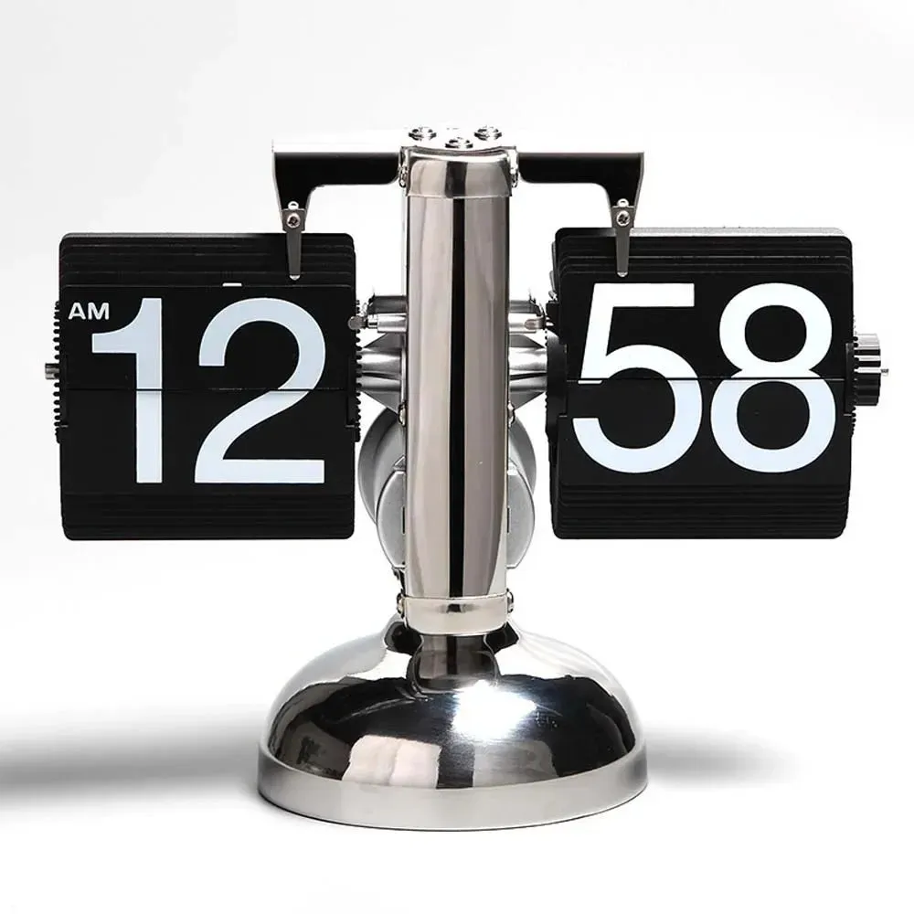 Digital Table Clock Automatically Flip Down For Office Home Decor