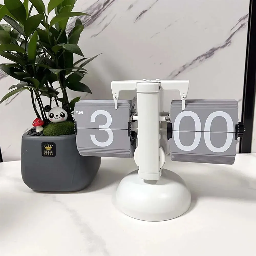 Digital Table Clock Automatically Flip Down For Office Home Decor