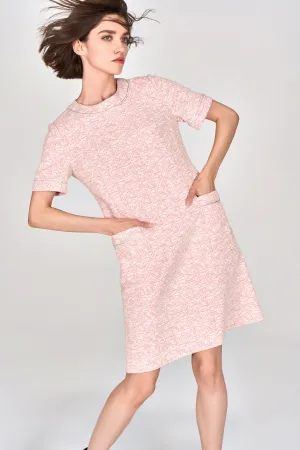 Digitized Pink Tweed Dress