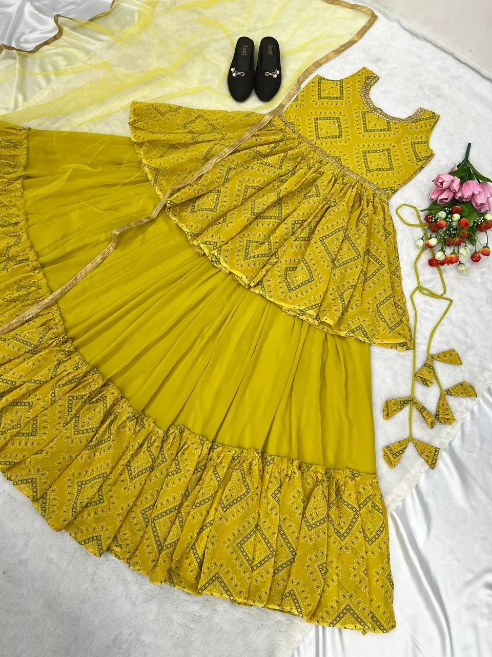 Dijon Georgette Gown With Dupatta Set