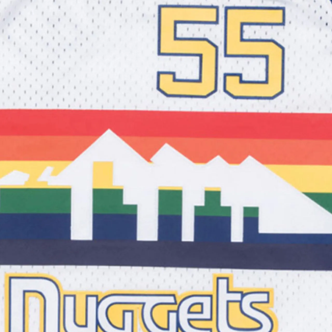 Dikembe Mutombo 1991-1992 Denver Nuggets Home Mitchell & Ness Swingman Jersey - Rainbow/White