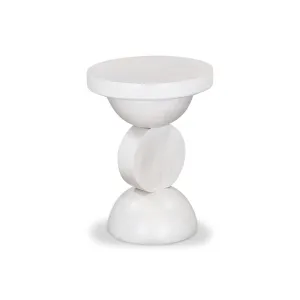 Dima 38cm Round Side Table - Cafe White