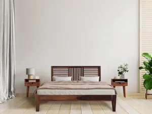 DIMO BED QUEEN Sheesham Wood (Honey Finish)