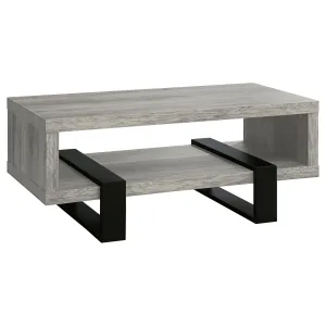 Dinard Coffee Table with Shelf Grey Driftwood