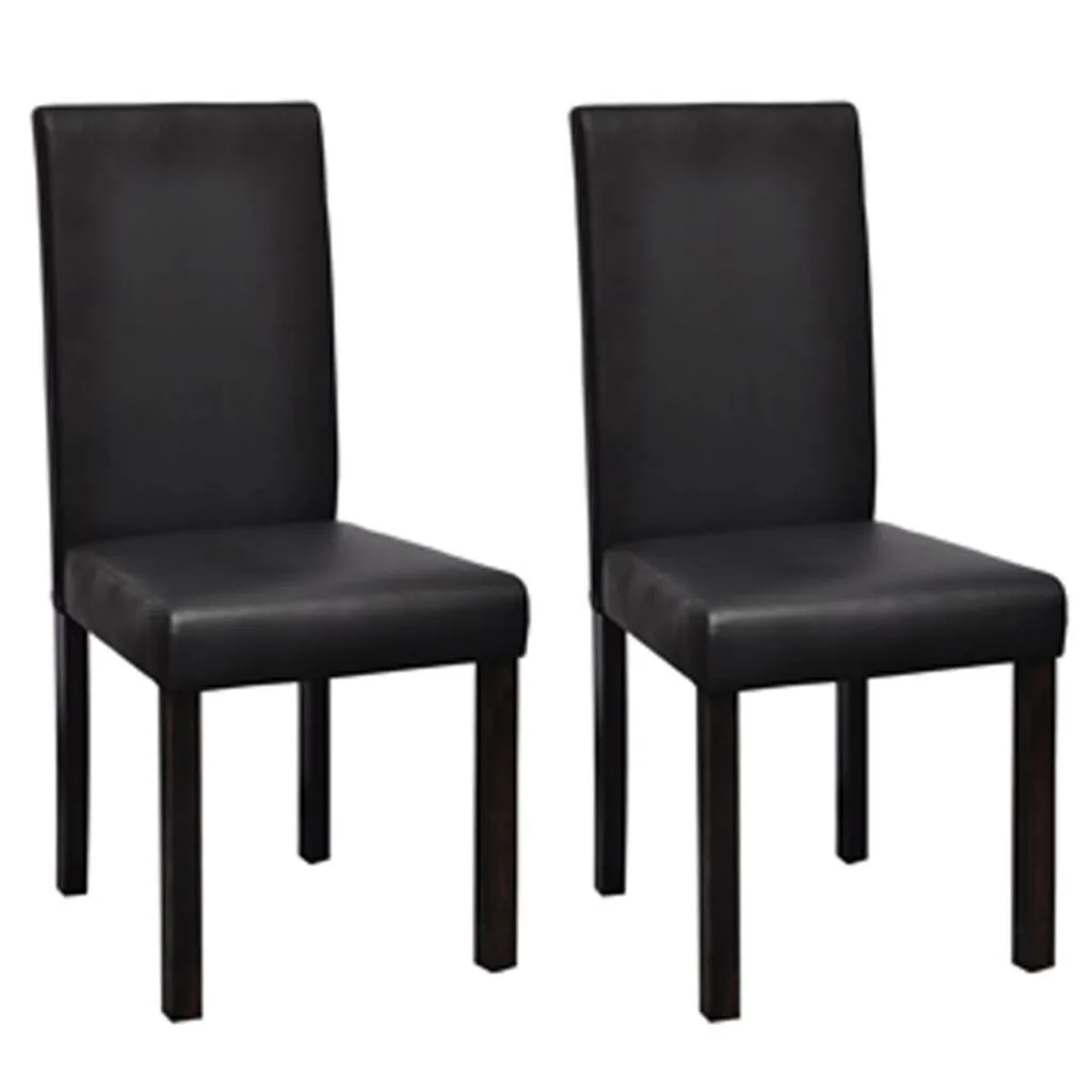 Dining Chairs Sets Black Faux Leather