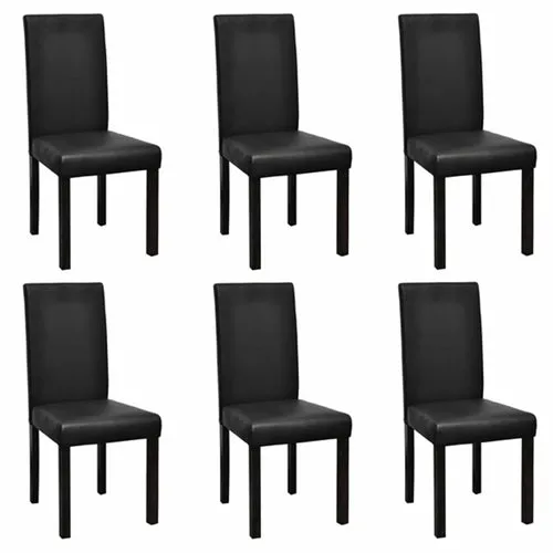 Dining Chairs Sets Black Faux Leather