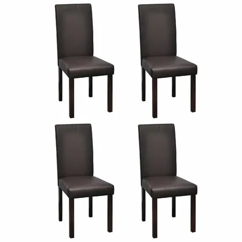 Dining Chairs Sets Black Faux Leather