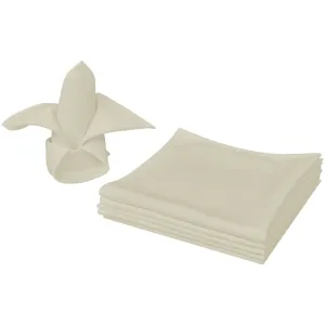 Dinner Napkins 10 pcs Cream 50x50 cm