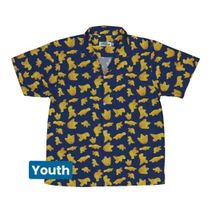 Dinosaur Chicken Nuggets Blue Youth Hawaiian Shirt