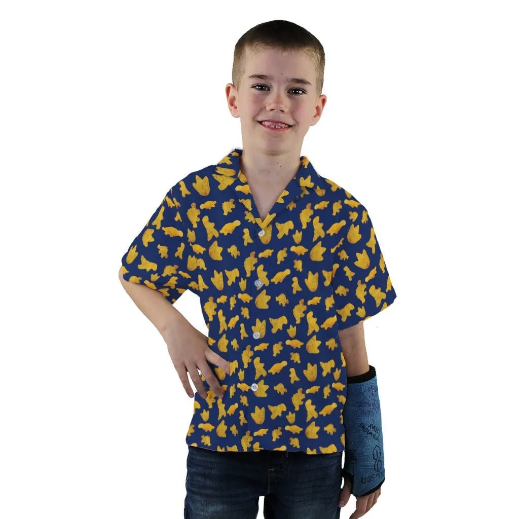 Dinosaur Chicken Nuggets Blue Youth Hawaiian Shirt