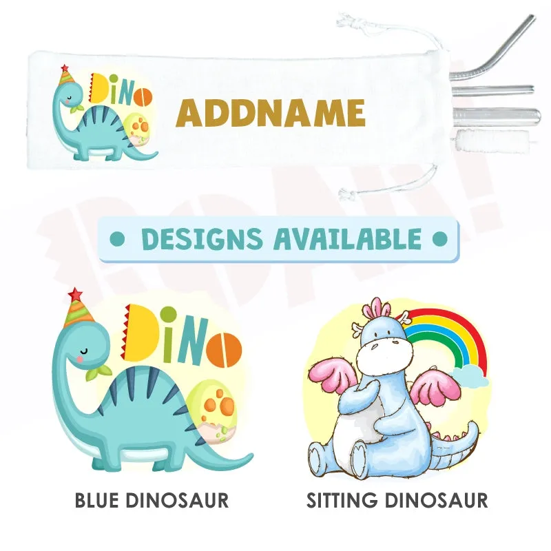 Dinosaur Eco-friendly Reusable Straw Set [FREE Custom Add Name]