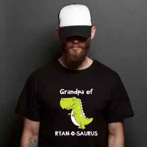 Dinosaur Family - Grandpa of Custom Name Dino T-Shirts