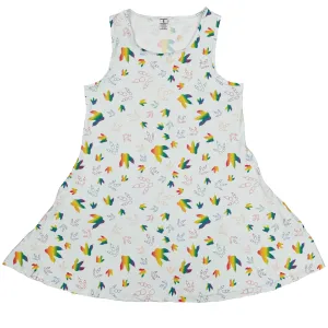 Dinosaur Footprints Rainbow Dress