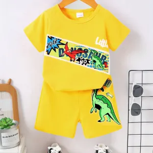 Dinosaur Pattern T-shirt & Shorts Set