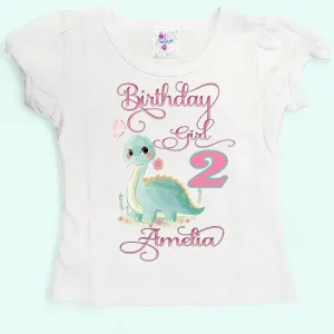 Dinosaurs shirt  - Dinosaurs  birthday shirt - Girl shirt - Personalized Dino birthday shirt - Toddler shirt - Birthday  shirt