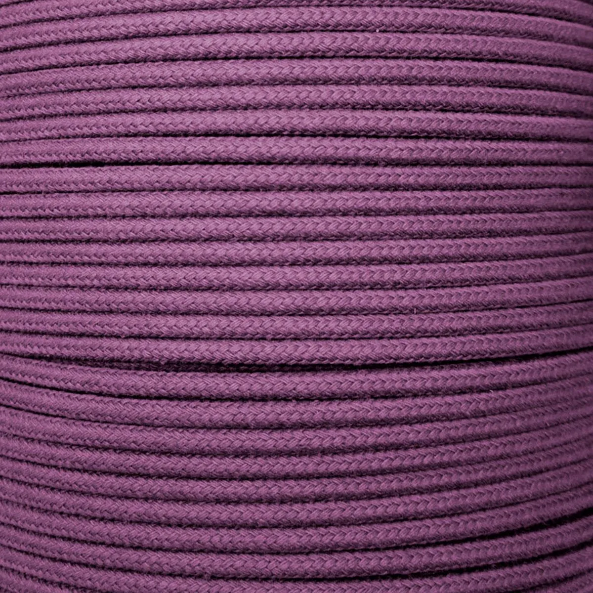 Dip Dyed Braided Cotton Cord - 3/16" (5mm) DEEP PURPLE - 50 FEET