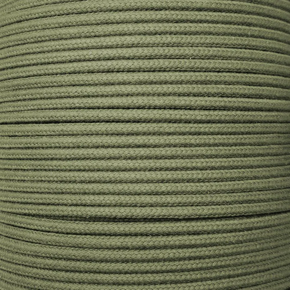 Dip Dyed Braided Cotton Cord - 3/16" (5mm) WINTER SAGE - 40 FEET