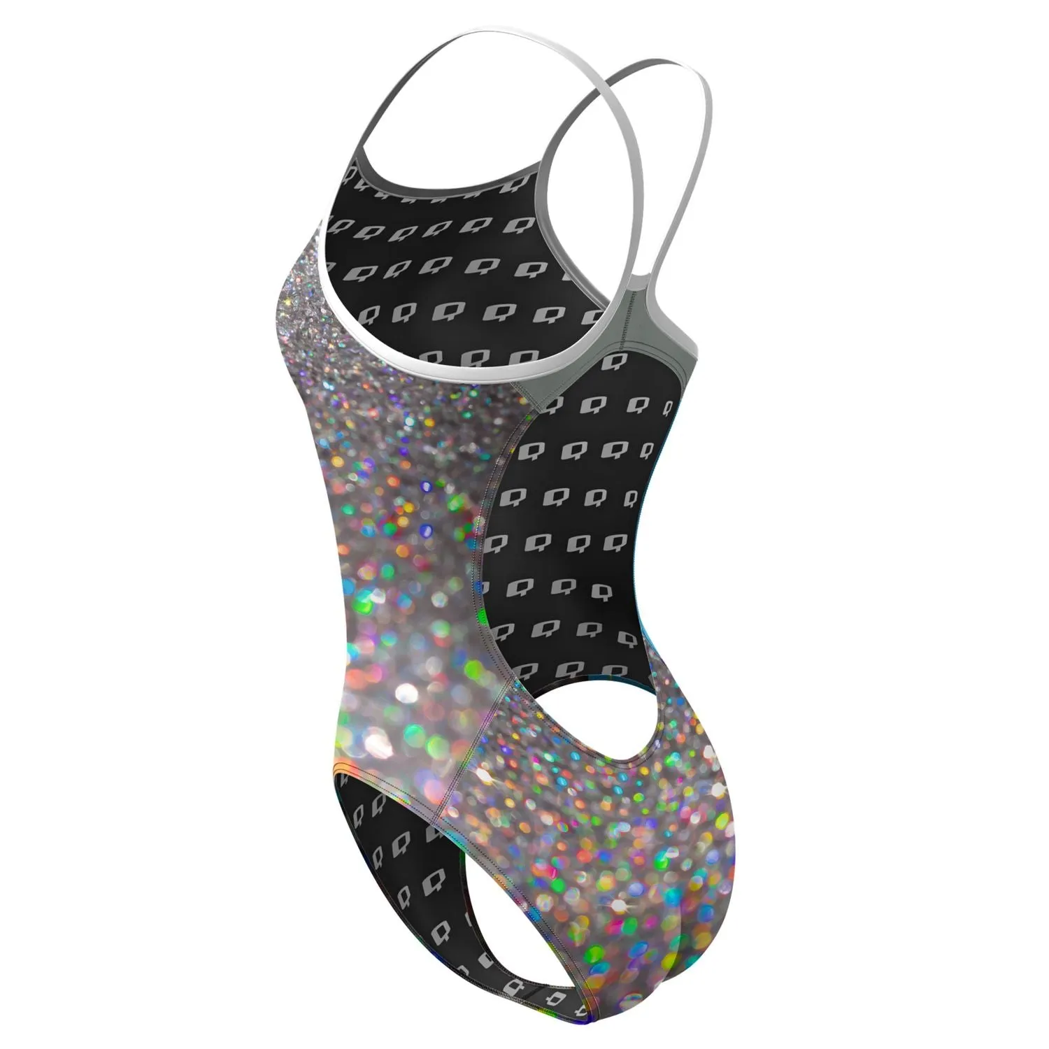 Dipped in Glitter Skinny Strap Swimsuit