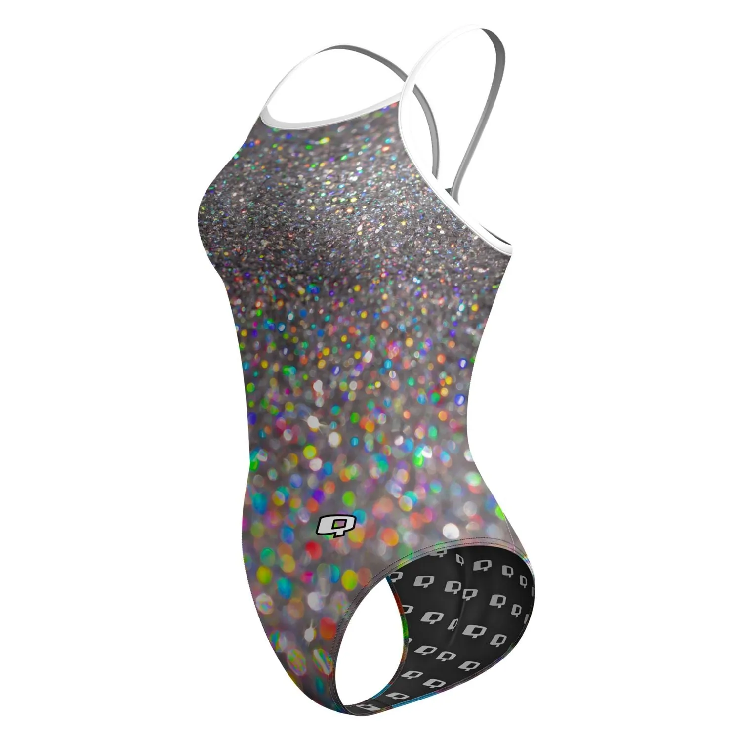 Dipped in Glitter Skinny Strap Swimsuit