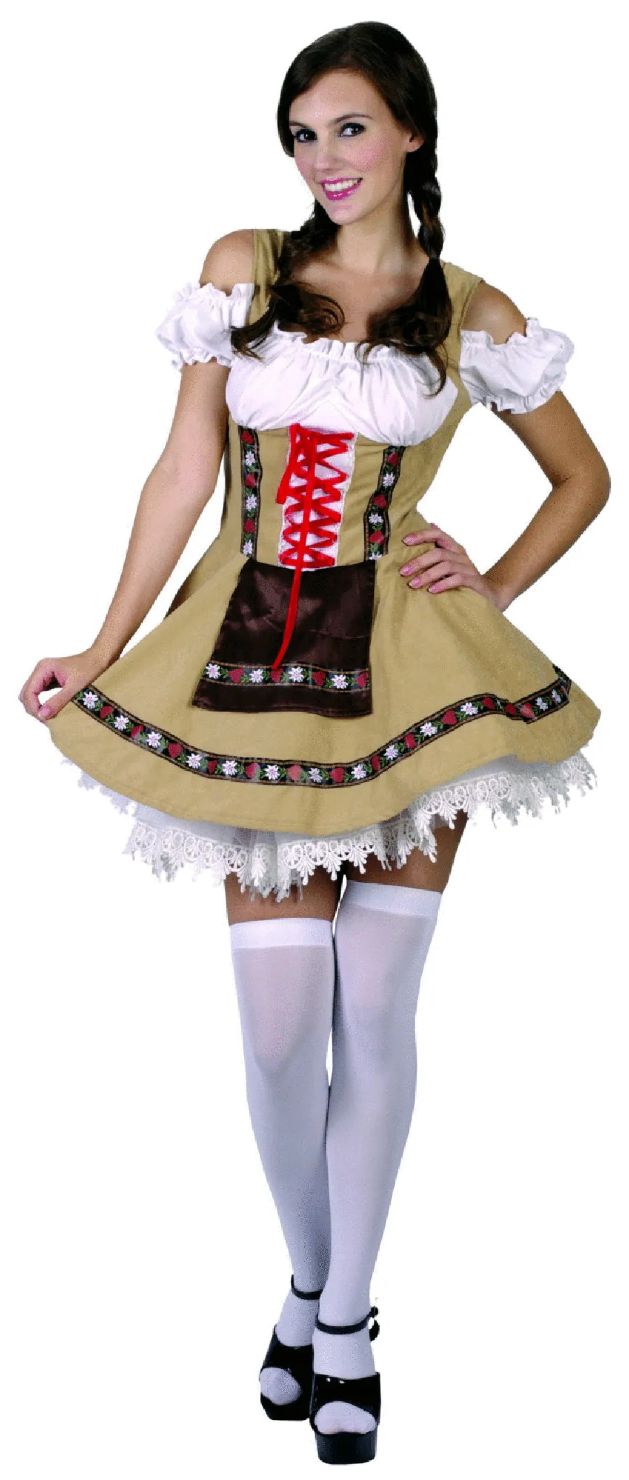 Dirndl Alpine Girl Costume Brown