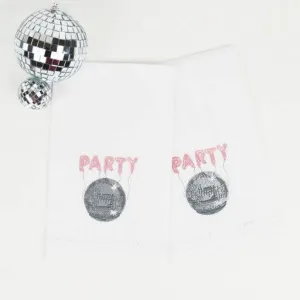 Disco Party Embroidered Bar Towel Set