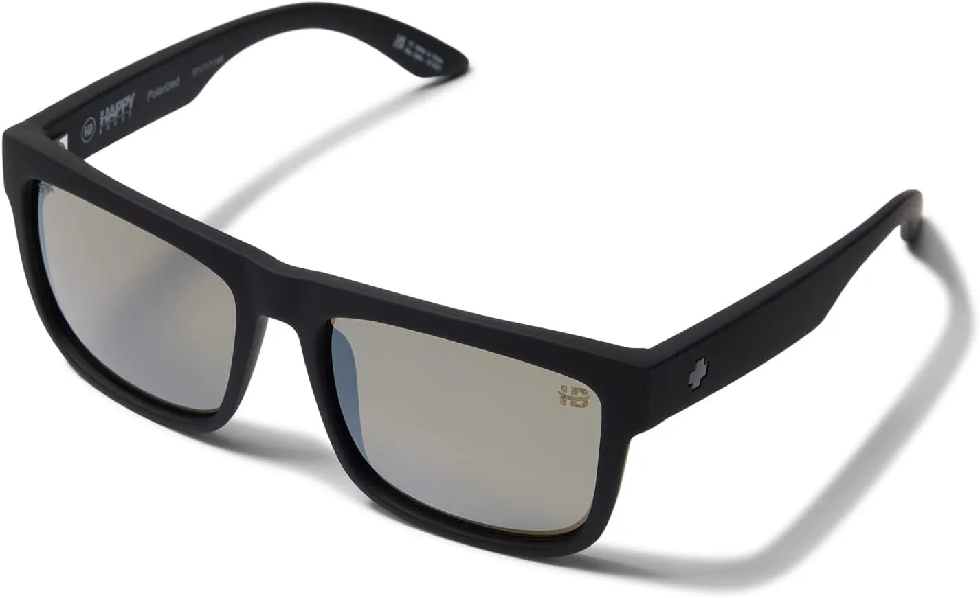 Discord Spy Optic Sunglasses in Soft Matte Black/Happy Boost Polar Black Mirror