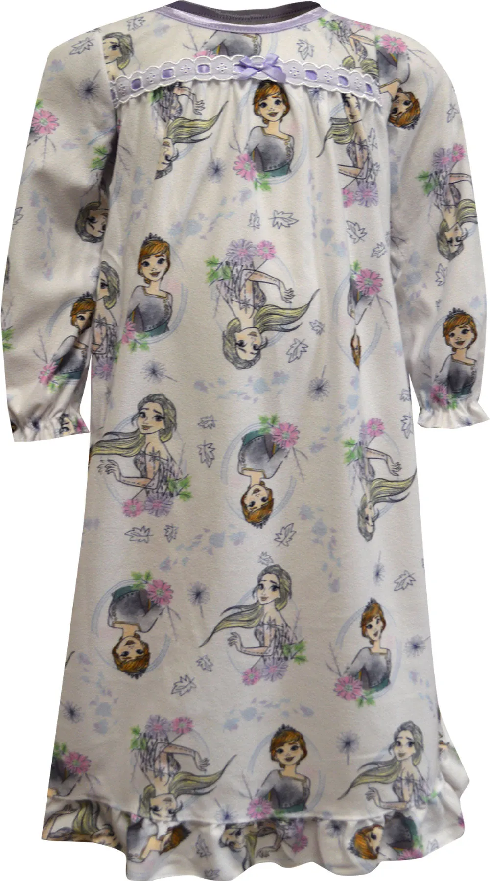 Disney Frozen Anna and Elsa Traditional Flannel Granny Nightgown