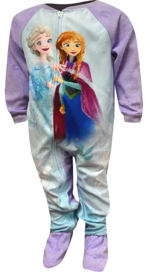 Disney Frozen Elsa and Anna Blanket Sleeper Toddler Footie Pajama