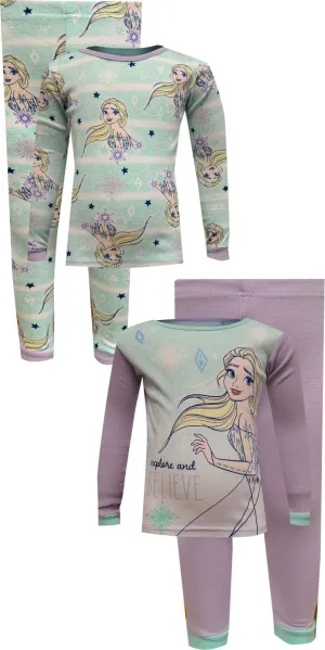 Disney Frozen II Elsa Explore and Believe 4 Piece Cotton Pajama