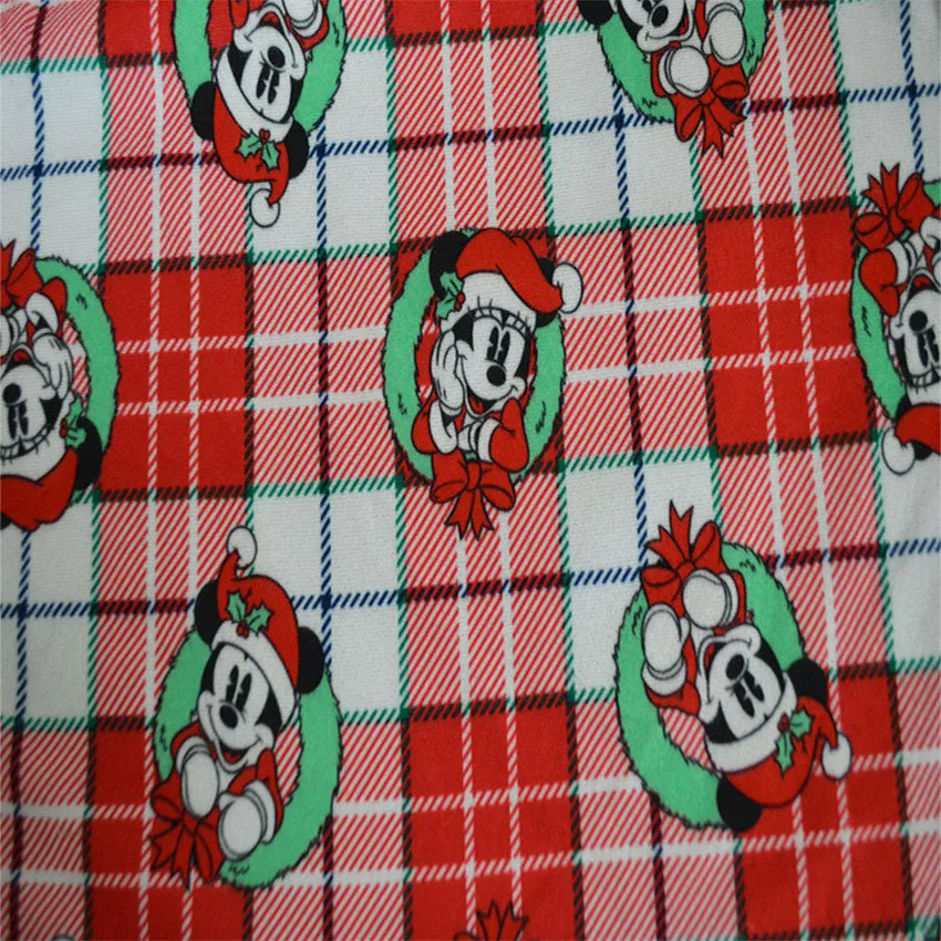 Disney Minnie Mouse Christmas Plaid Traditional Flannel Nightgown