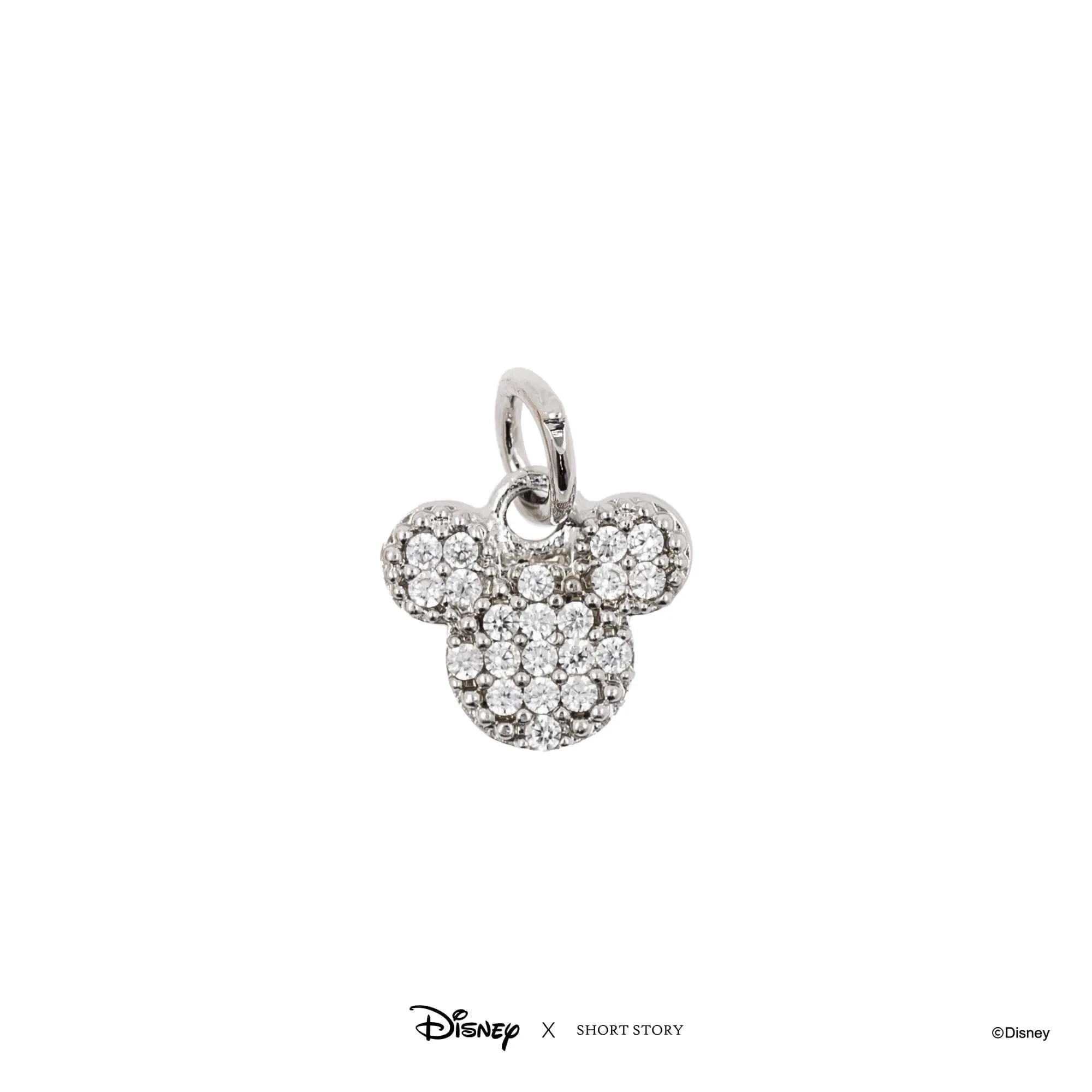 Disney Necklace Charm Diamante Mickey Ears