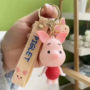 Disney Piglet Silicone | 3D Lanyard Keychain | Durable