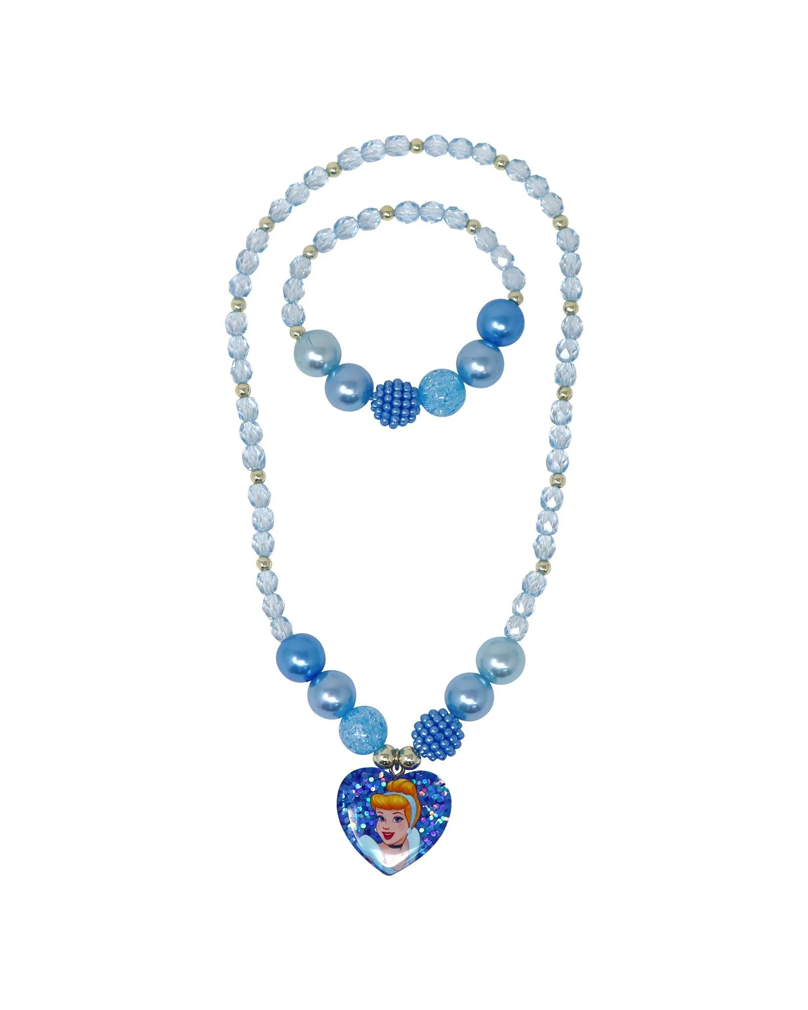 Disney Princess Cinderella Necklace & Bracelet Set