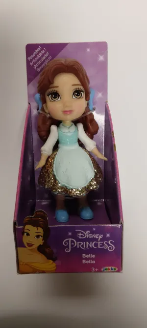 Disney Princess Mini Toddler Doll Belle In Blue/White/Gold Dress