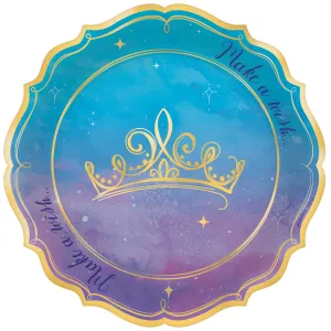 Disney Princess Once Upon A Time Metallic Shaped Plates 17cm 8pk