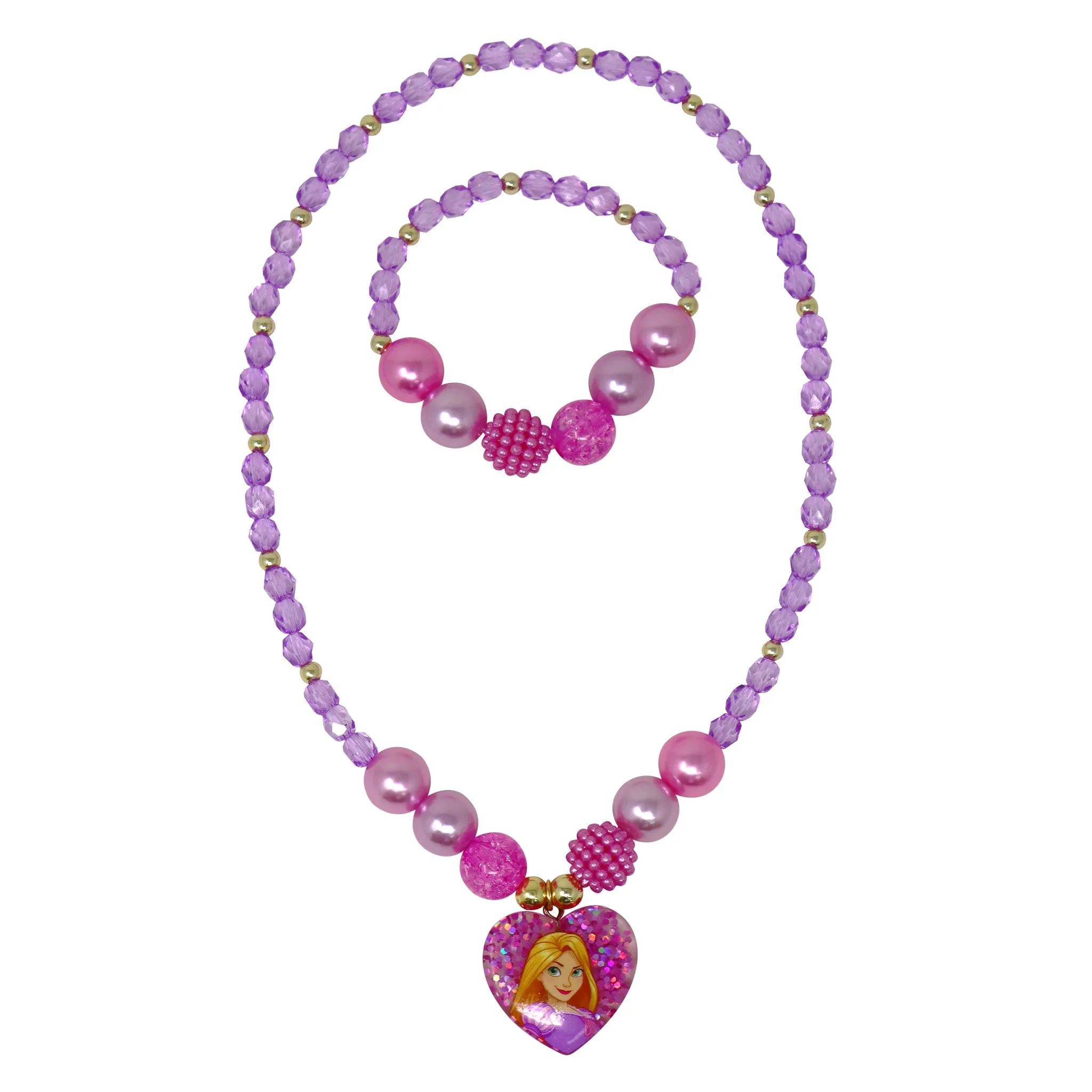 Disney Princess Rapunzel Necklace & Bracelet Set