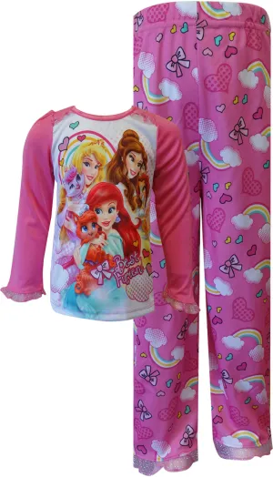 Disney Princesses Ariel Belle and Aurora Toddler Pajamas