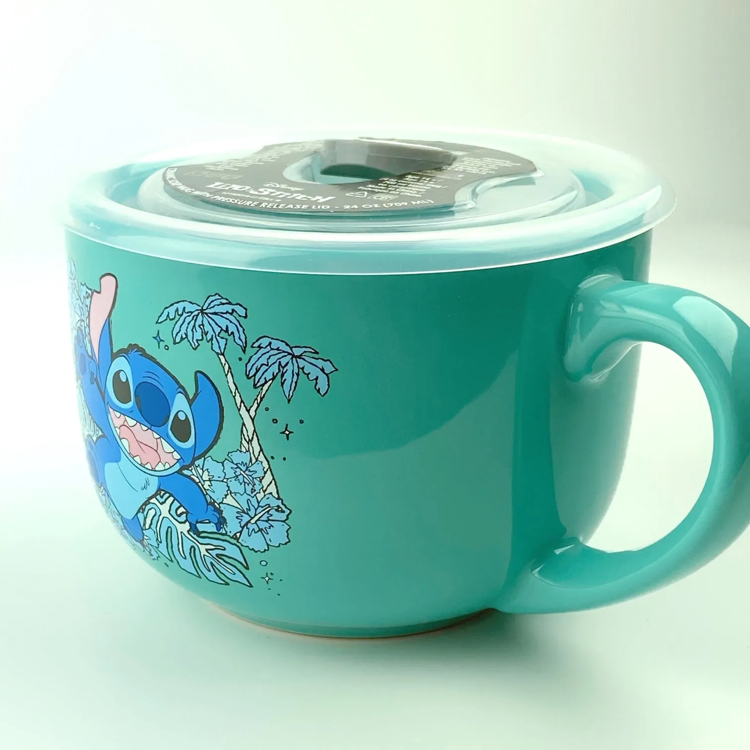 Disney Stitch Ceramic Soup Mug with Pressure Release Lid 24 OZ