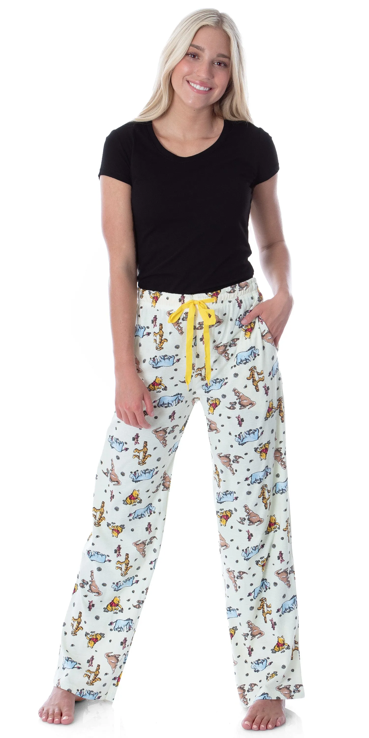 Disney Winnie The Pooh Women's Classic Character Art Loungewear Pajama Pants