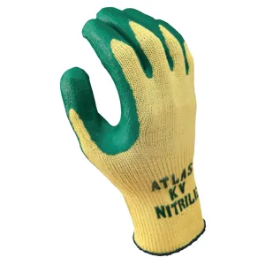 DISP T- NITRILE PALM COATING- YELLOW/G - Atlas Nitrile Palm-Coated Gloves, Green/Gray