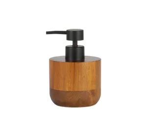 Dispensador de jabón para baño, en madera de Acacia.