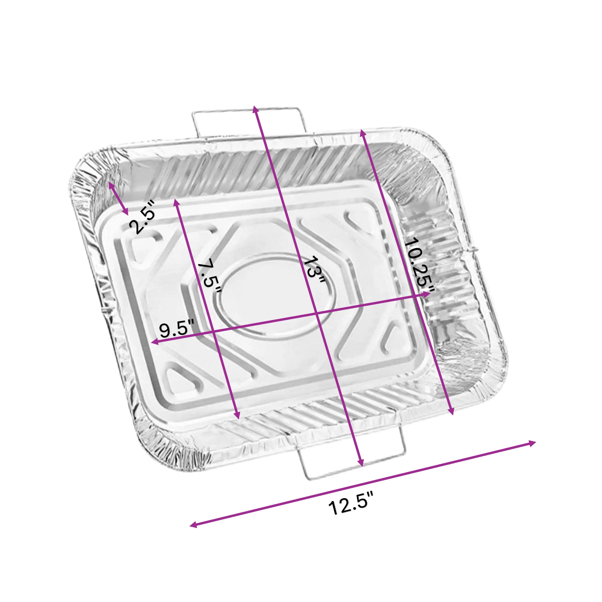 Disposable Aluminum 9X13 inches Half Size Pans with  Handle Rack