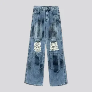 Distressed boho jeans for women