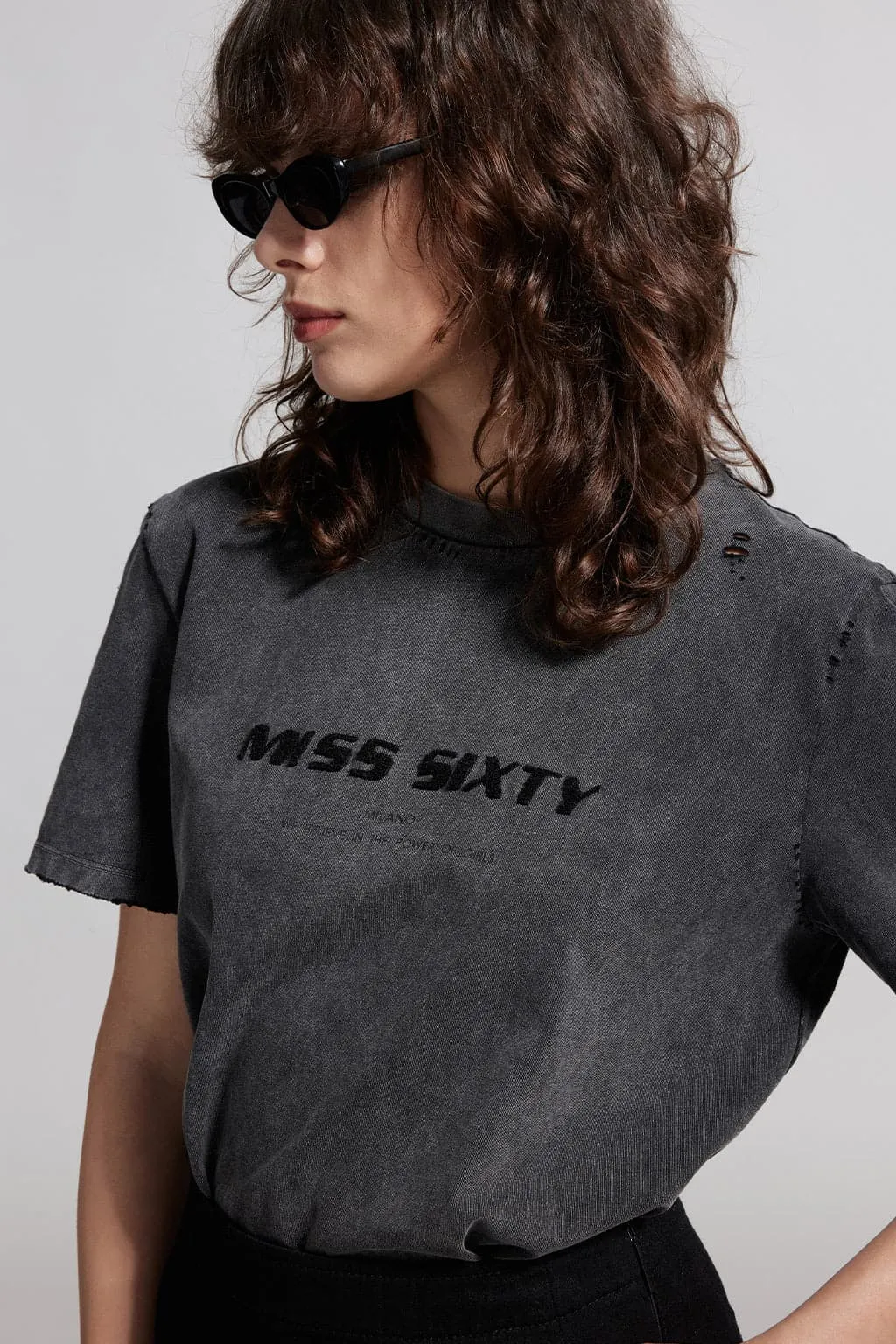 Distressed Crew Neck T-Shirt