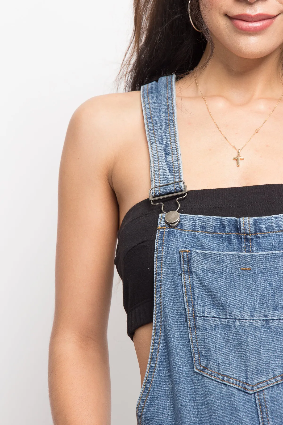 Distressed Denim Overall