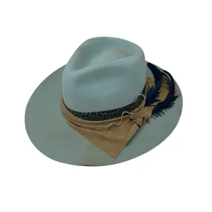 Distressed Icy Blue Fedora